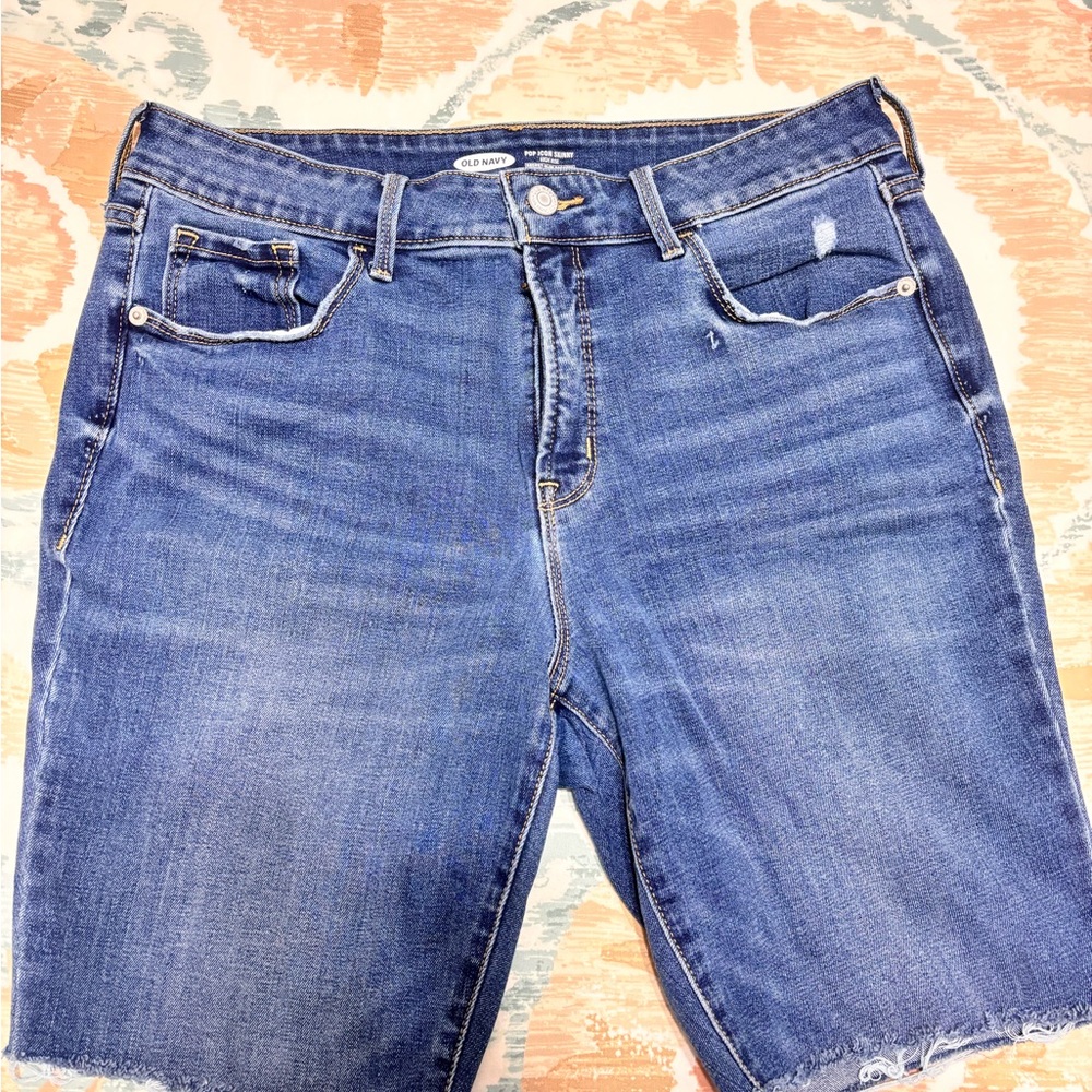 Old Navy Women's Dark Blue Boyfriend Denim Shorts